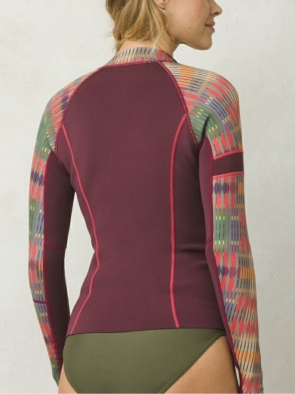 Prana Mara surf jacket, carmine desert geo